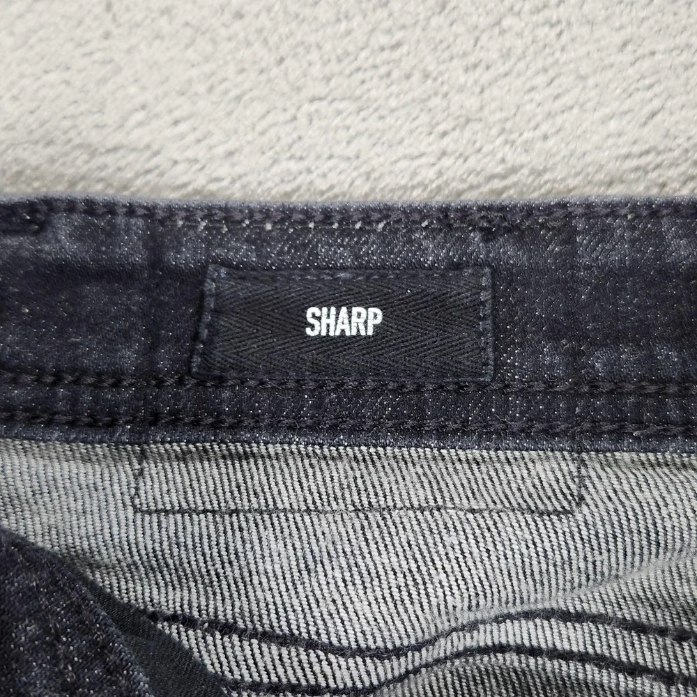 Revtown Jeans‎ Mens 35x32 Gray Sharp Slim Straight Dark Wash Stretch Denim